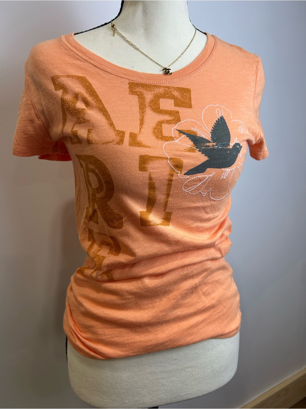 Y2K Aerie Peach Short Sleeve Graphic Tee